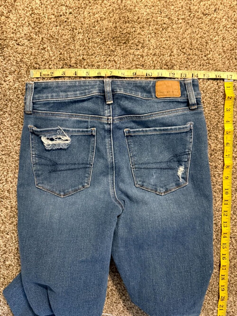 American Eagle Hi Rise Jegging Jeans Womens 2 Regular Ripped Blue - Picture 6 of 6